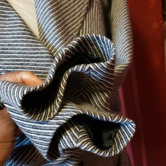 Talbots Ladies Black/Gray Stripe Jacket Size 12 - Picture 11 of 16